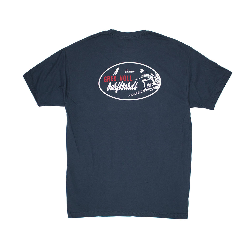 GREG NOLL CLASSIC OVAL POCKET TEE NAVY EXTRA LARGE