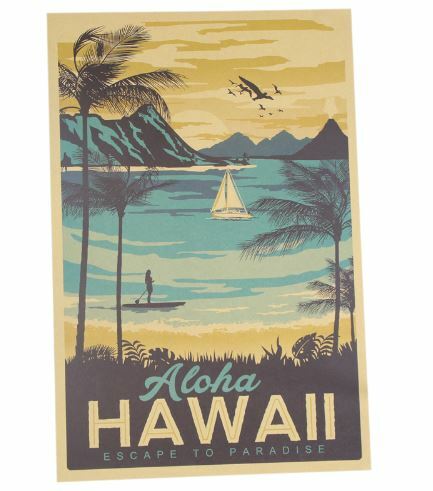HAWAII STICKER COMPANY POSTER HAWAII SMALL CANVAS 7.5