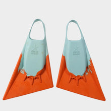 Load image into Gallery viewer, Stealth S2 Super Soft Swim Fins Ice Blue/Papaya
