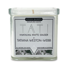 Load image into Gallery viewer, Candle 7oz Tatiana Weston-Webb Tati Hawaiian White Ginger Glass
